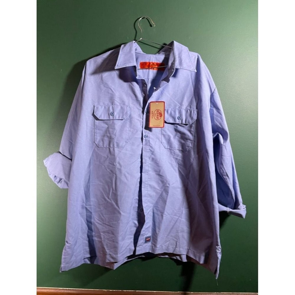 Red Kap - Men's Blue Button Down Long Sleeve Casual Shirt - Size XXL *New with T